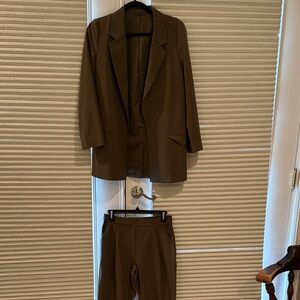 All Saints Women's Olive Blazer and Pants Set